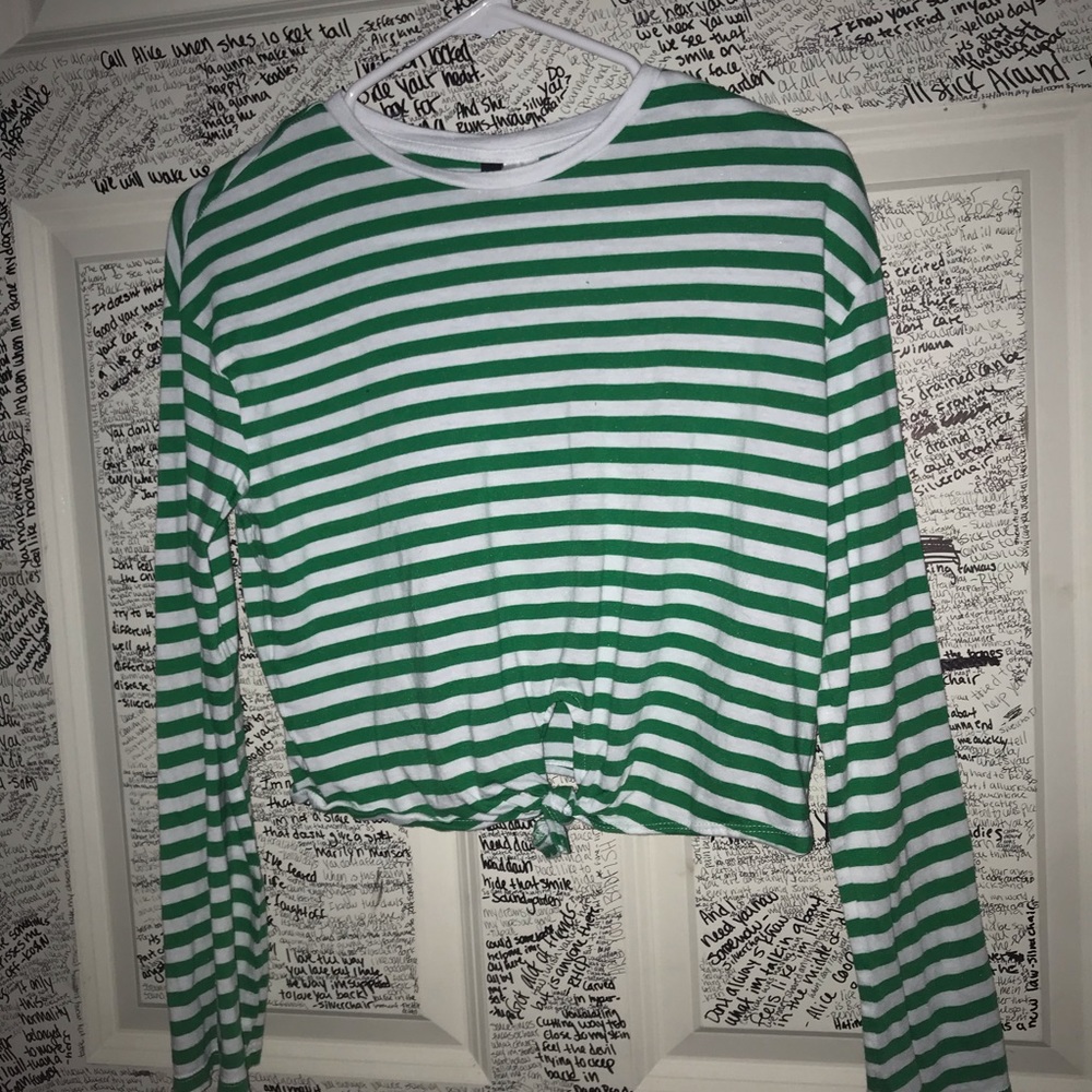 Stripped forever 21 crop top, tied in front